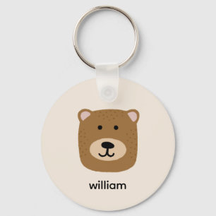 Brown Bear name Keychain