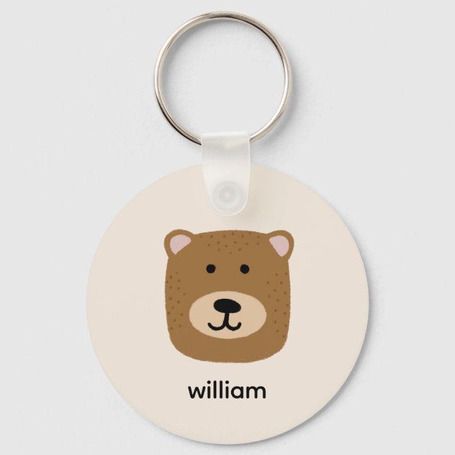 Brown Bear name Keychain (Front)
