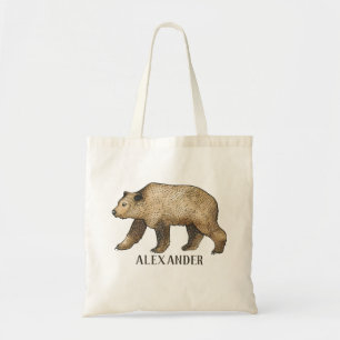 Brown Bear Personalized Tote Bag