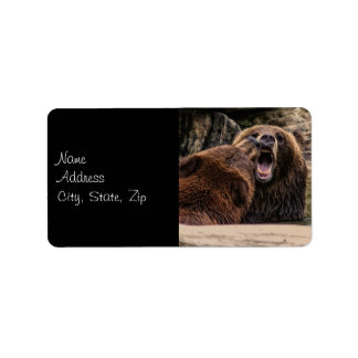 Brown Bear Photo Label