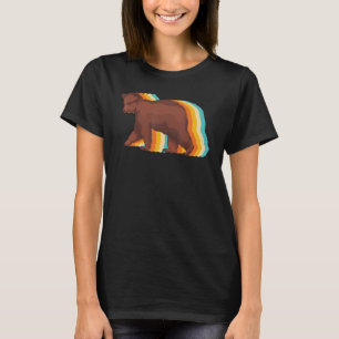 Brown Bear  Retro Wildlife Animal Forest Bear T-Shirt