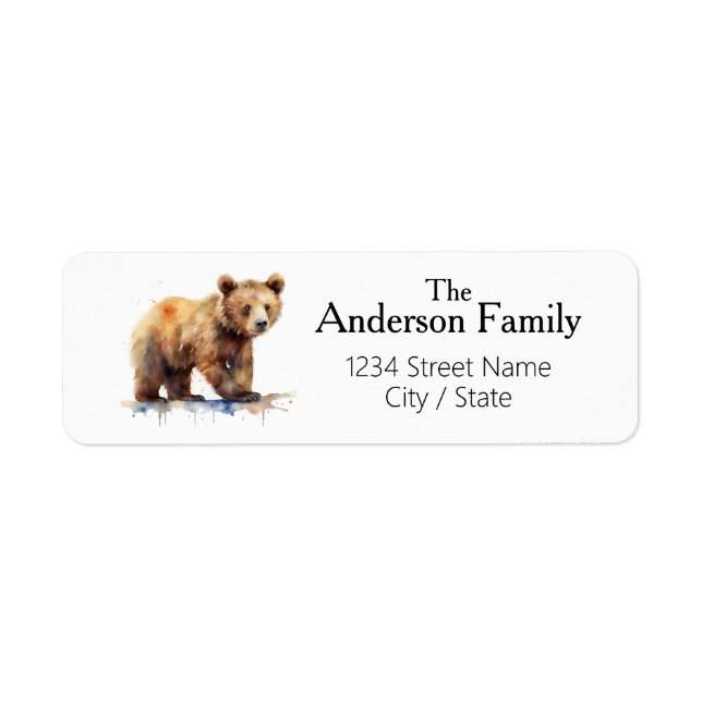 Brown Bear Return Address Labels (Front)