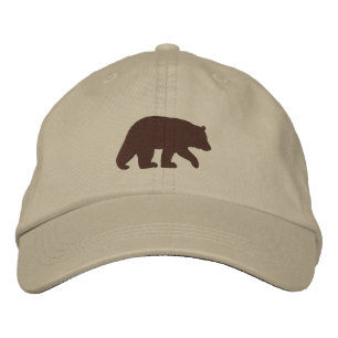 Brown Bear Silhouette   Wildlife Nature Embroidered Hat