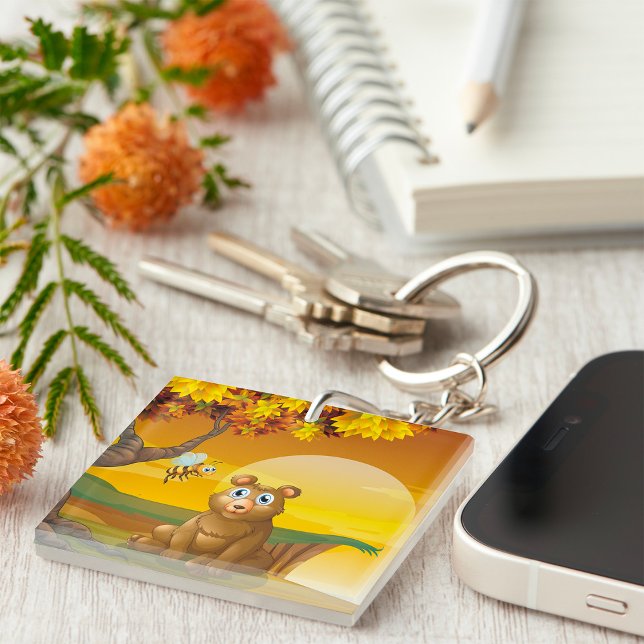 Brown Bear Sunset Keychain (Creator Uploaded)