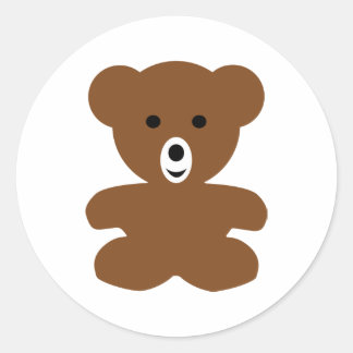 brown bear teddy - cute classic round sticker