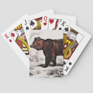 Brown Bear vintage illustrated Playing Cards