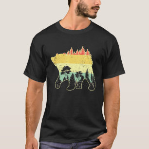 Brown Bear Wildlife Animal Nature Forest Retro Bea T-Shirt