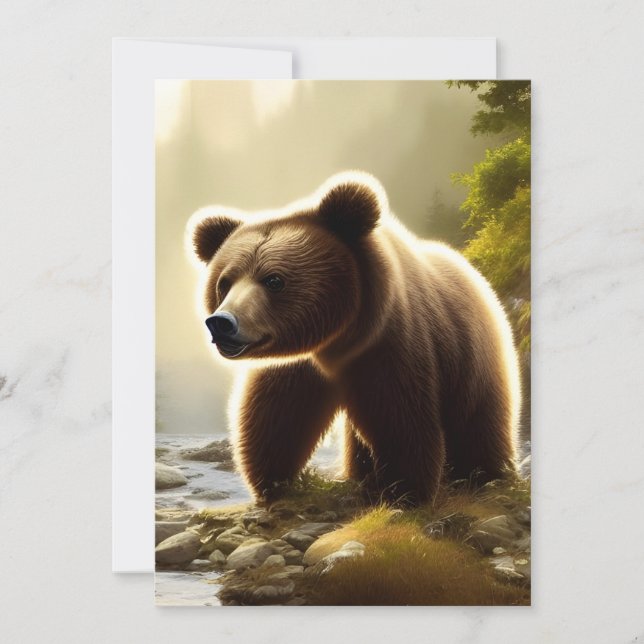 Brown Bear Wildlife Portrait Card (Front)