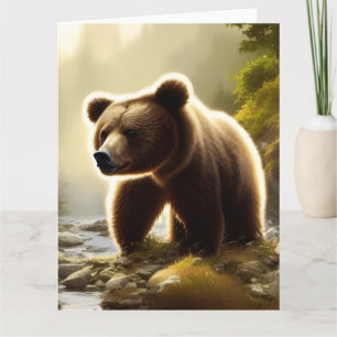 Brown Bear Wildlife Portrait Large Greeting Card