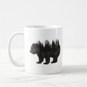 Brown Bear with a forest on the back Coffee Mug