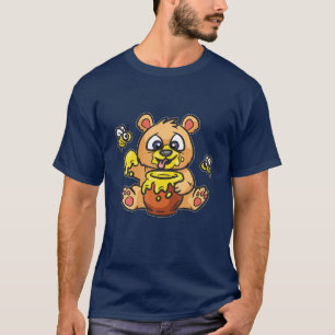 Brown Bear With Honey Pot - For Hobby Beekeeper Ki T-Shirt