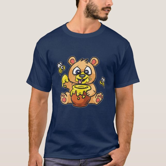 Brown Bear With Honey Pot - For Hobby Beekeeper Ki T-Shirt (Front)