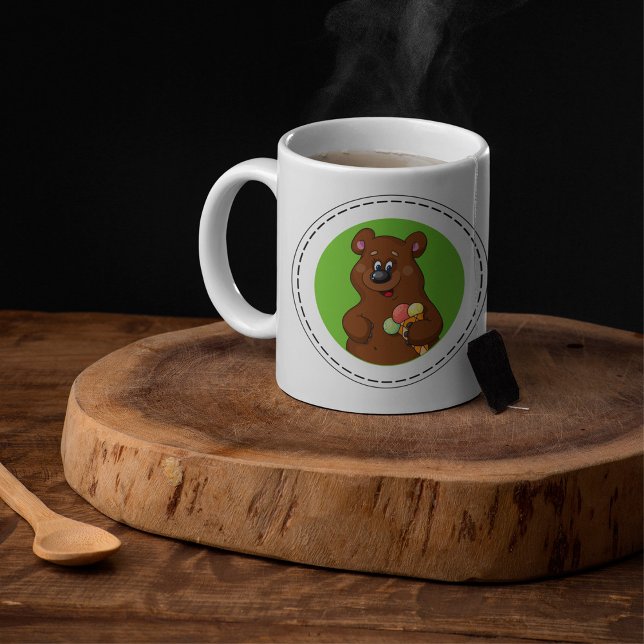 Brown Bear With Ice Cream Coffee Mug (Creator Uploaded)