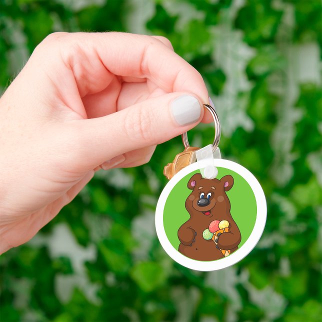 Brown Bear With Ice Cream Keychain (Creator Uploaded)
