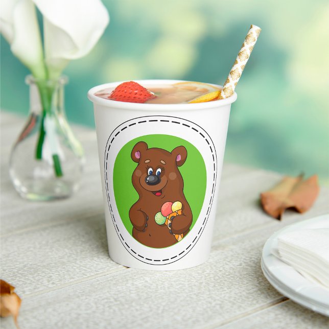 Brown Bear With Ice Cream Paper Cups (Creator Uploaded)