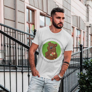 Brown Bear With Ice Cream T-Shirt
