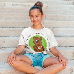 Brown Bear With Ice Cream T-Shirt