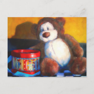 Brown Bear with Red Drum Postcard
