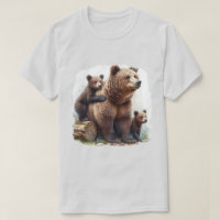 Brown Bear with Two Cubs