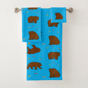 Brown Bears Bath Towel Set