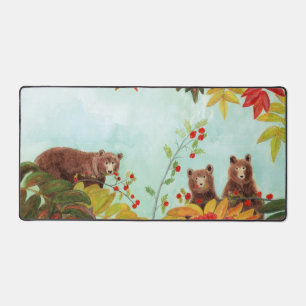 Brown Bears  Eating Red Rowan Berries   Desk Mat