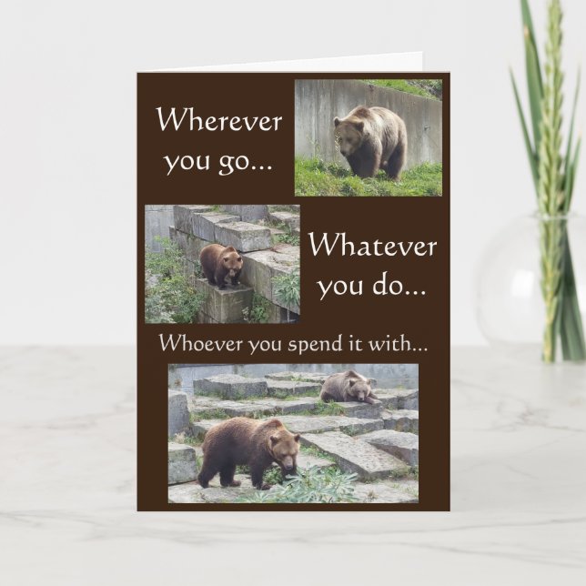 Brown Bears Photo Birthday Card (Front)
