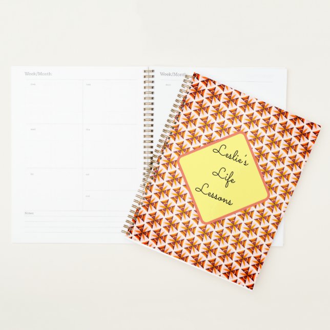 Brown Beautiful Seamless pattern Personalised name Planner (Display)