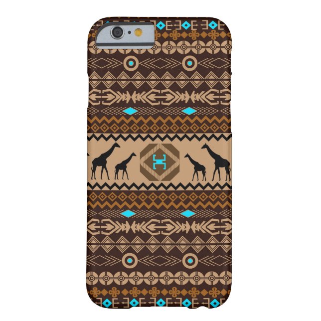 Brown & Beige African Giraffe Ethnic Pattern Case-Mate iPhone Case (Back)