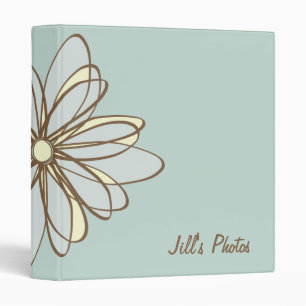 Brown Beige and Blue Flower Binder