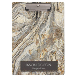 Brown Beige And Grey Marble Pattern Clipboard