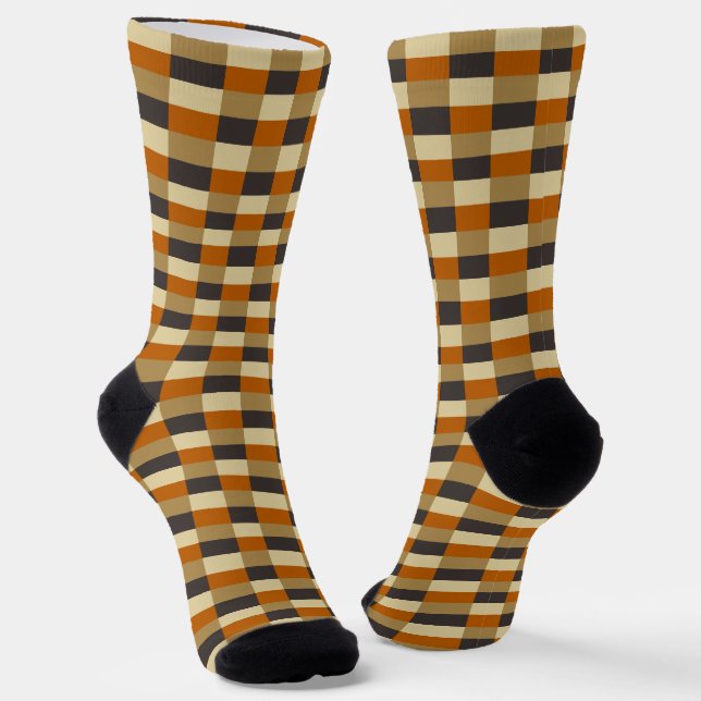 Brown Beige Black Color Combination Socks (Angled)