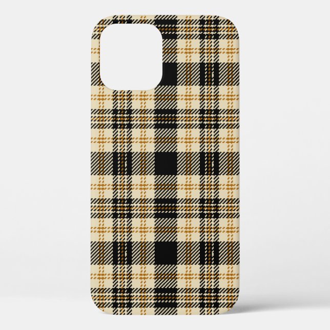 Brown Beige Black Plaid Pattern Case-Mate iPhone Case (Back)