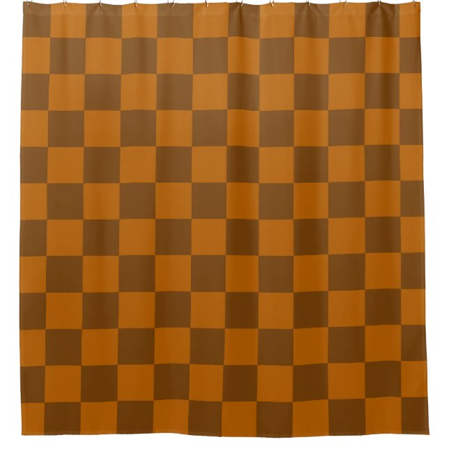 Brown Beige Chequered Block Print  (Front)
