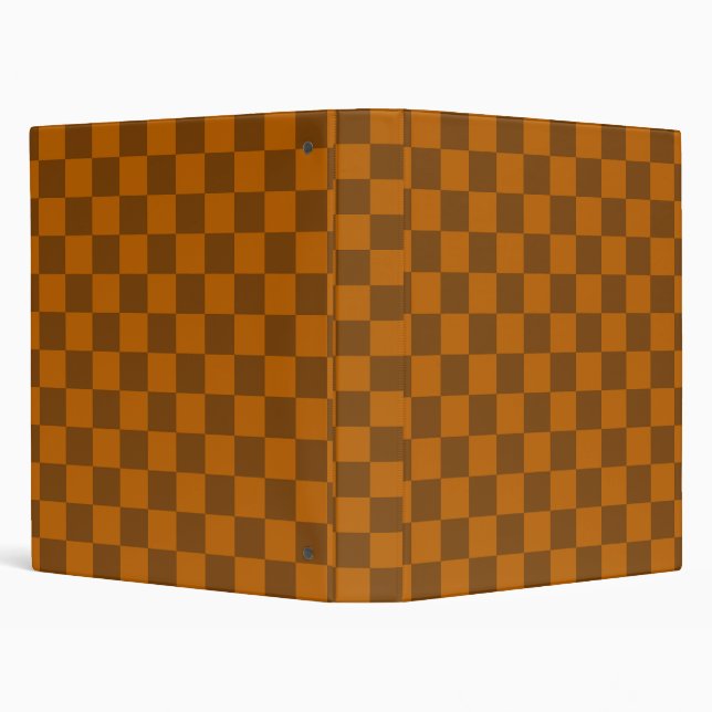Brown Beige Chequered Block Print  Binder (Background)