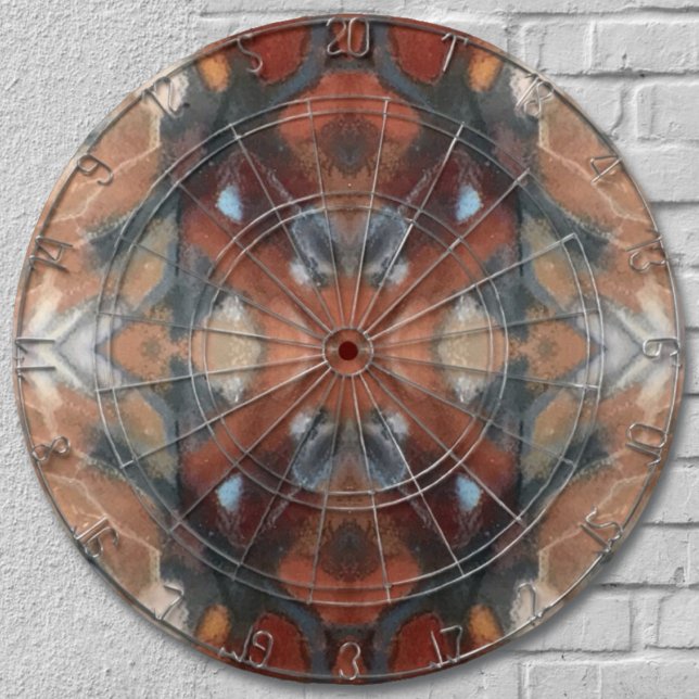 Brown beige cream grey orange abstract watercolor  dartboard (Creator Uploaded)