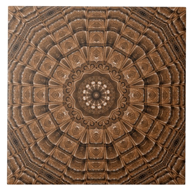 Brown Beige Decorative Ceramic Tile (Front)
