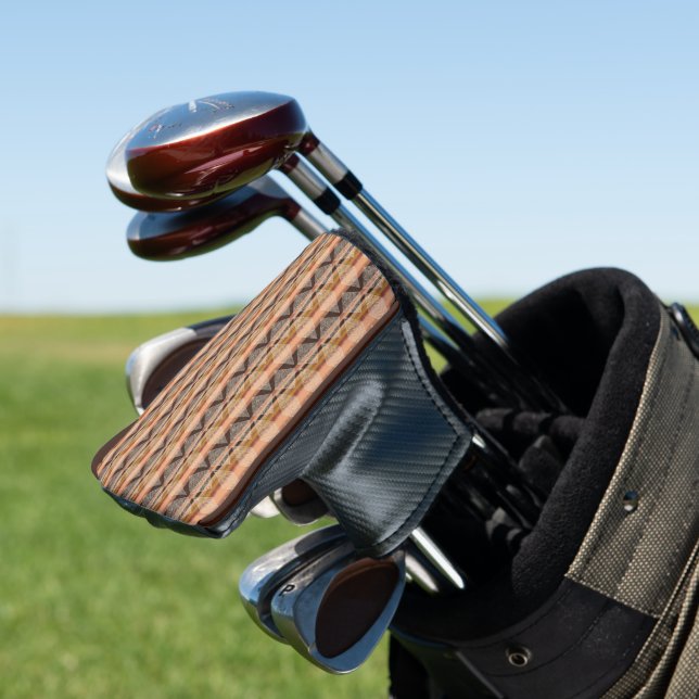 Brown Beige Earth Tones Mud Cloth Style Golf Head Cover (In Situ)