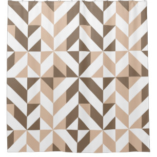 Brown Beige Geometric Cube Pattern