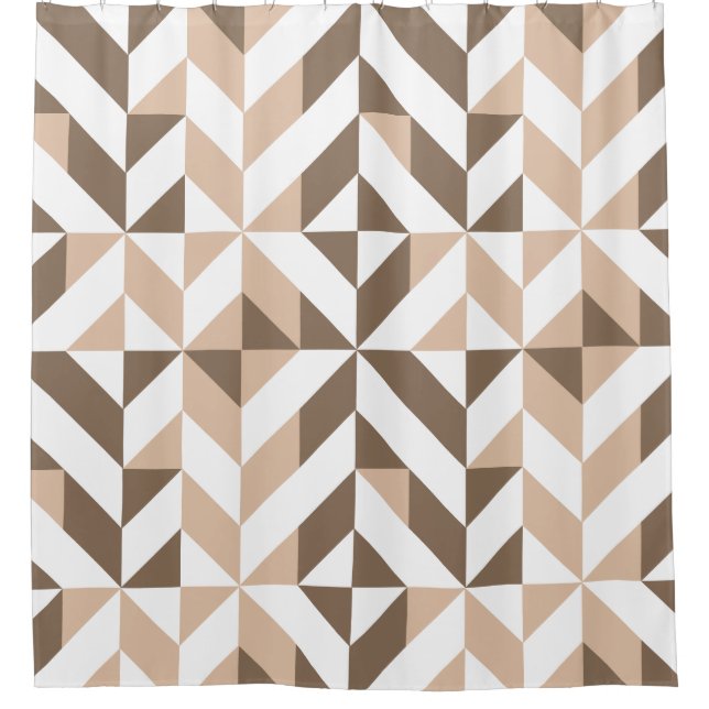 Brown Beige Geometric Cube Pattern (Front)