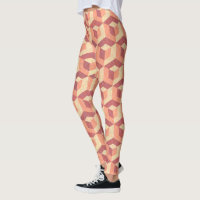 Brown & Beige Geometric Cubes Pattern