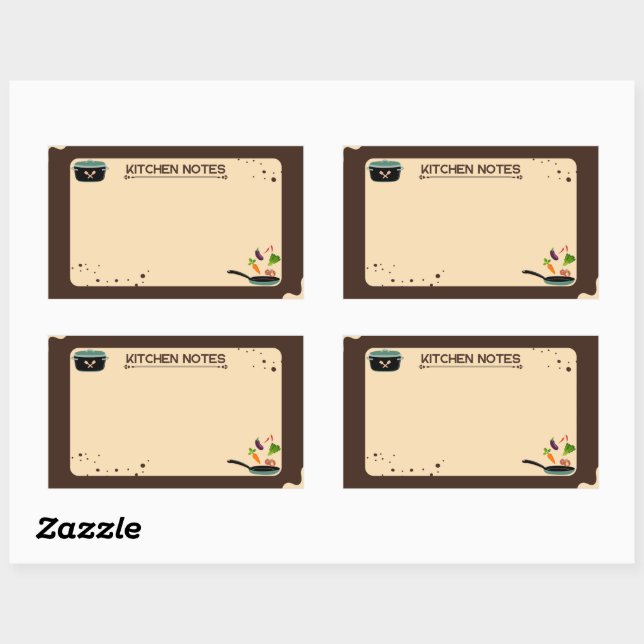 Brown Beige Kitchen Notes Cartoon Drawings Sticker (Sheet)
