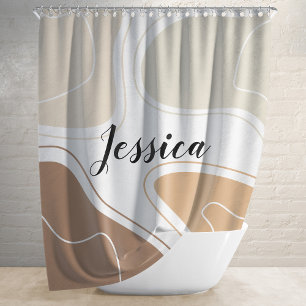 Brown Beige Modern Geometric Shapes Pattern Name