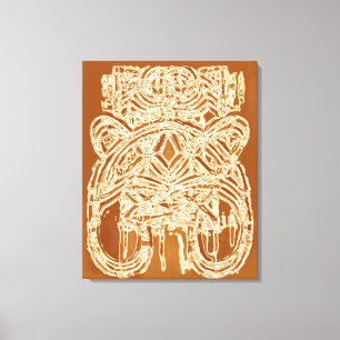 Brown Beige Off White Modern Abstract Painting  Canvas Print