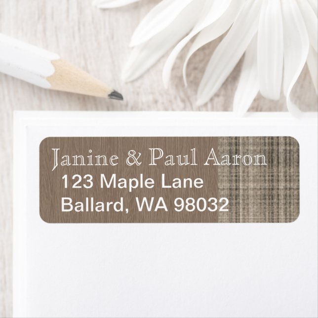 Brown Beige Plaid Return Address Label (Insitu)