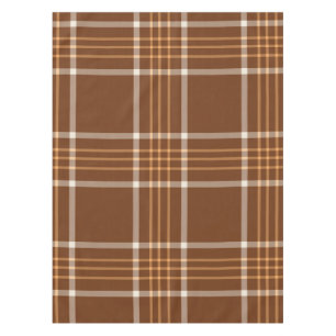 Brown Beige Plaid tartan Chequered Pattern   Tablecloth