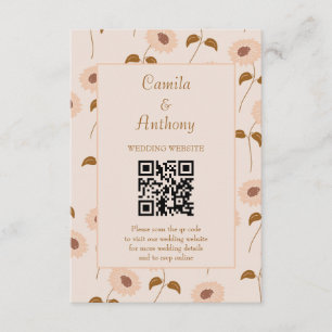 Brown Beige Retro Y2K Hippie Sunflower Pattern Enclosure Card