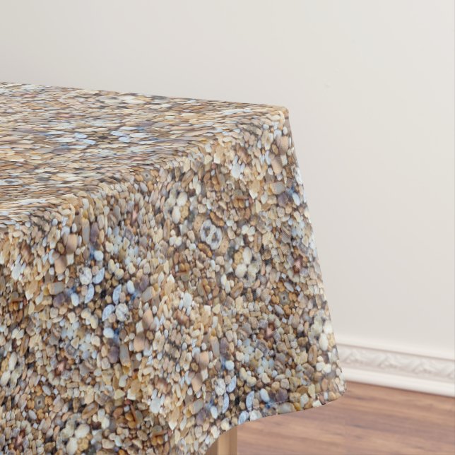 Brown beige rocks stones pebbles pattern tablecloth (In Situ)