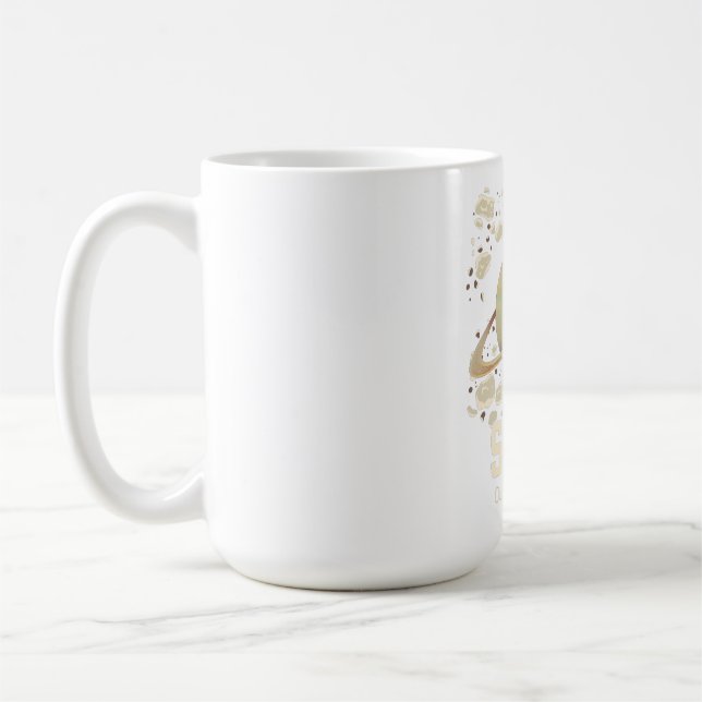 Brown Beige Saturn Planet Coffee Mug (Left)