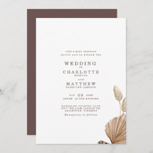 Brown & Beige Simple Faire-part de mariage