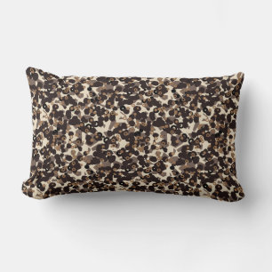 brown beige tan abstract lumbar pillow